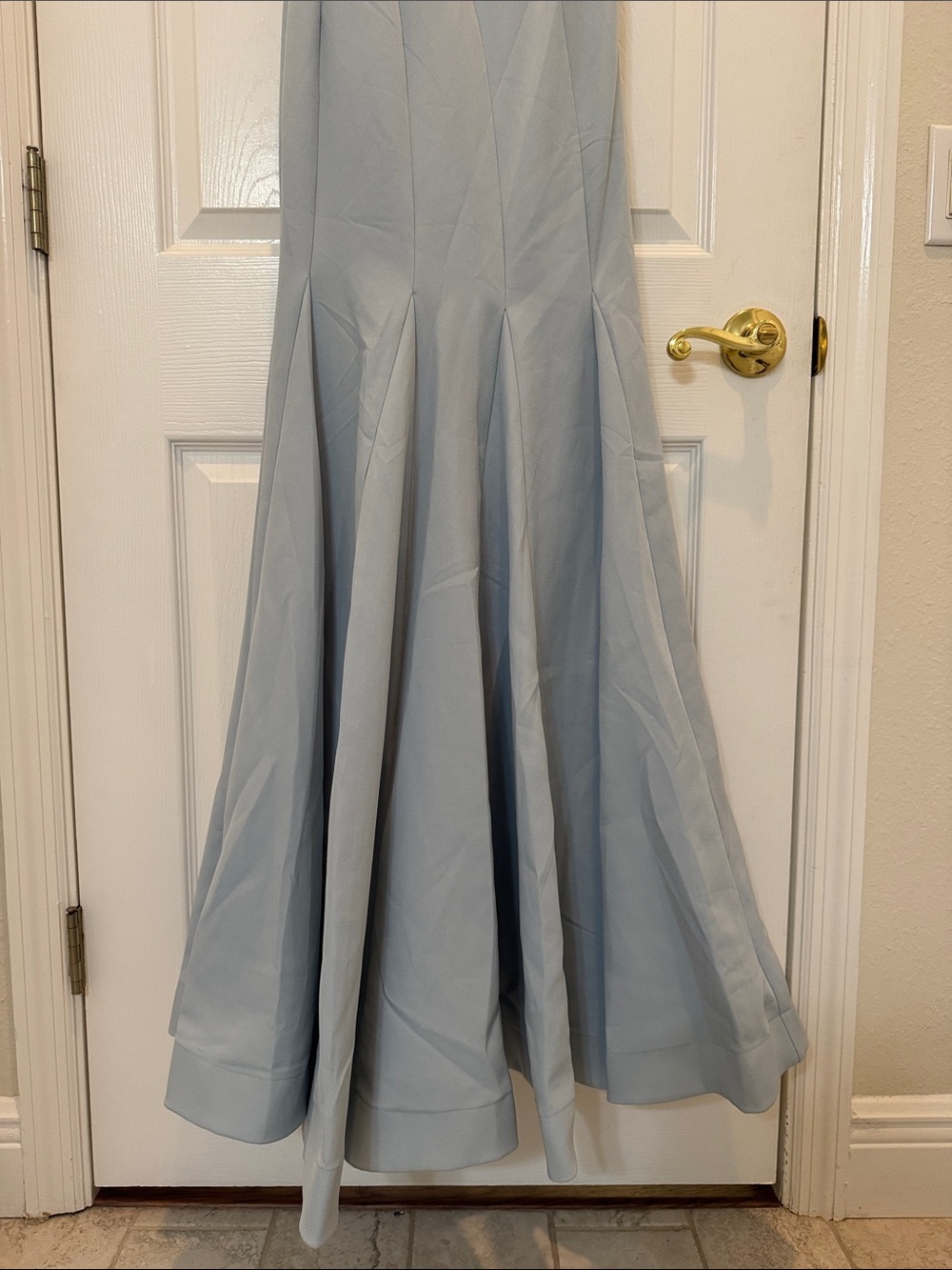 Mac Duggal 11810 Blue Crepe One Shoulder Gown With Crystal Flower Size 6 NWT - Picture 8 of 11